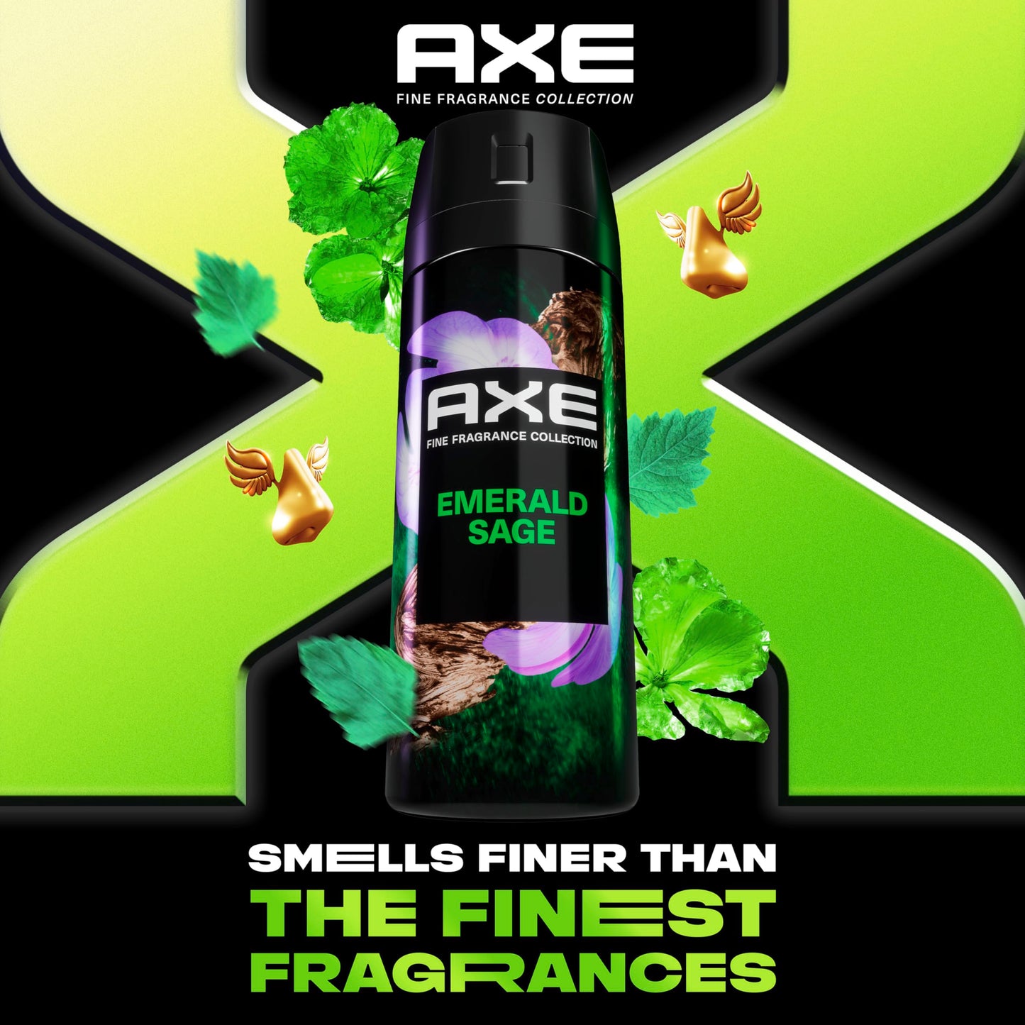AXE Fine Fragrance Collection Premium Deodorant Body Spray for Men Emerald Sage with 72H Odor Protection and Freshness Infused with Geranium, Cedar Beauty and Personal Care AXE