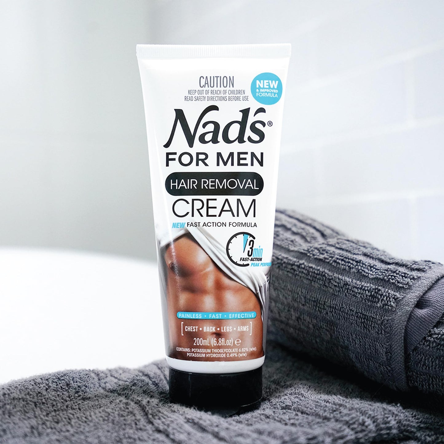 Nad's For Men Hair Removal Cream, Painless Hair Removal For Men, Soothing Depilatory Cream For Unwanted Coarse Male Body Hair, 6.8 Fl Oz Beauty & Personal Care Nad's For Men