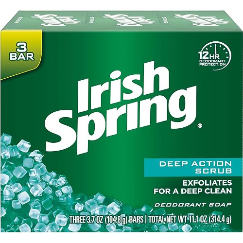 Irish Spring Deodorant Bar Soap, Clean Scrub, 3.75 oz bars, 3 ea (Pack of 2) Beauty & Personal Care Irish Spring