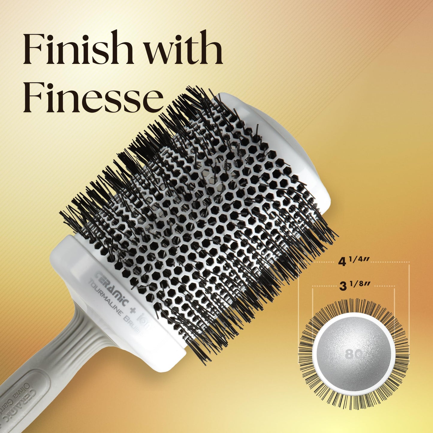 Olivia Garden Ceramic + Ion Round Thermal Hair Brush - Not Electrical - Professional Blowout Brush for Normal to Thick Hair - 4.25"-Diameter Barrel Beauty & Personal Care Olivia Garden