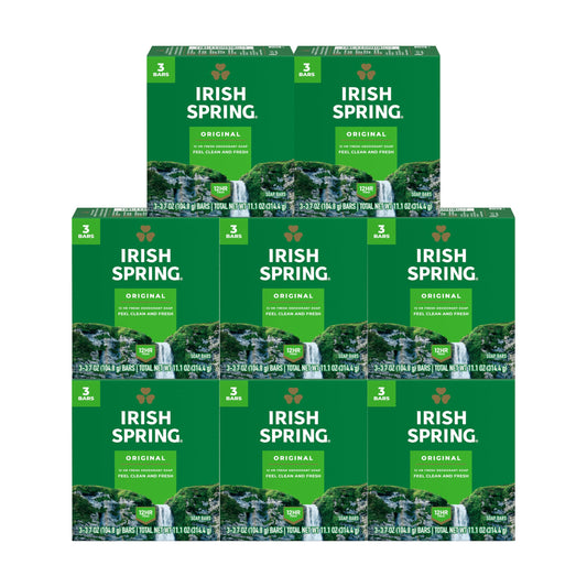 Irish Spring Bar Soap for Men, Original Clean, Smell Fresh and Clean for 12 Hours, Men Soap Bars for Washing Hands and Body, Mild for Skin, Recyclable Beauty & Personal Care Irish Spring