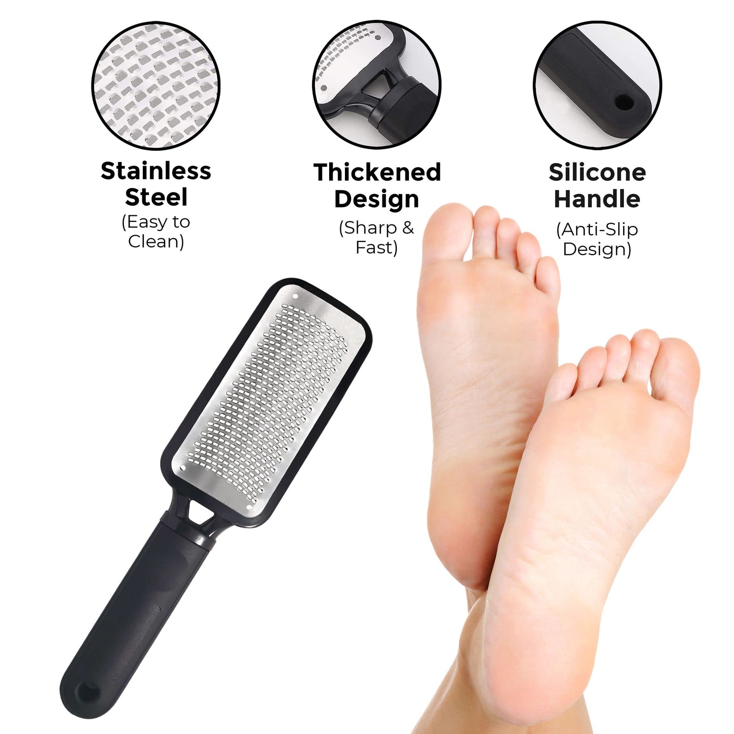 P2P Nails Foot File and Callus Remover - Metal Tool to Remove Dry Skin - Salon Style Dead Skin Remover for Wet and Dry Feet - Professional Foot File Beauty & Personal Care P2P Nails