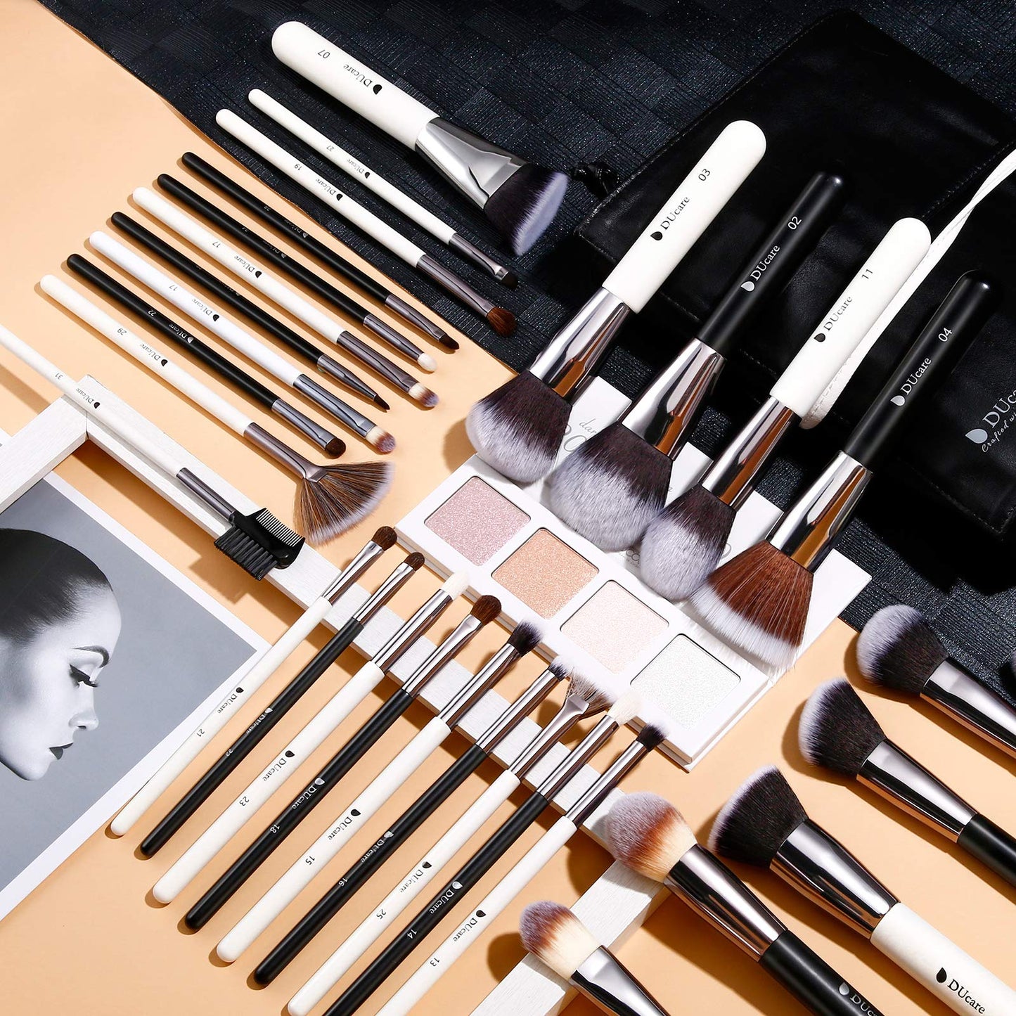 DUcare Professional Makeup Brushes Set 31Pcs Panda Series Makeup Brush Set Kabuki Foundation Blending Face Powder Blush Concealers Eye Shadows Beauty & Personal Care DUcare