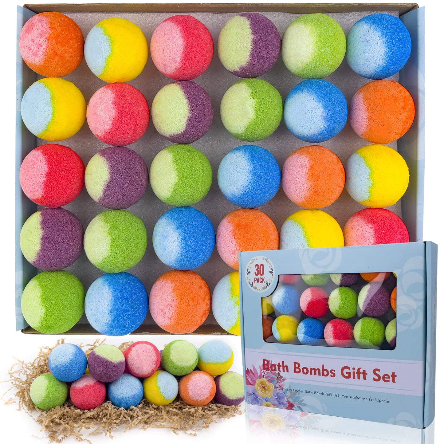 30 Pcs Bath Bomb Gift Set, Natural Organic Mini Bath Bombs, Handmade with Rich Fizz - Birthday Gift for Kids/Women/Men, Mother's Day, Ideal Gift Beauty and Personal Care PickMora