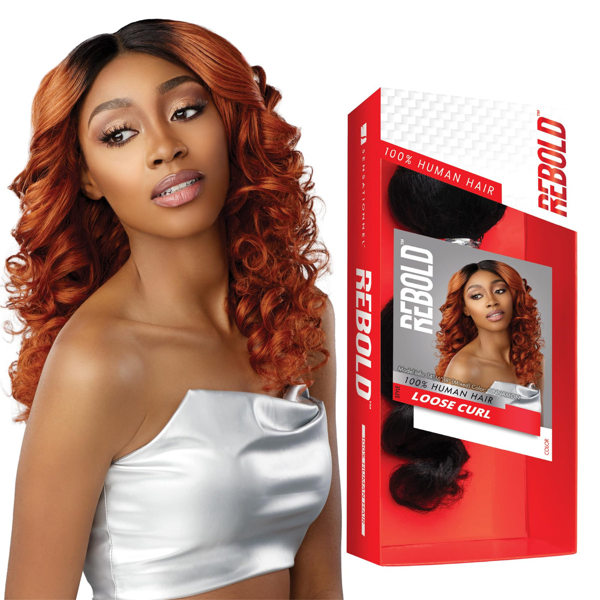 Sensationnel Rebold Curly Weave-Loose Curl,1 pack 10 inch, CINNAMONCOPPER