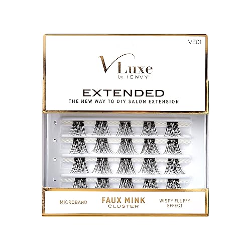 i•ENVY Extended False Eyelashes Featherlight Reusable Artificial Eyelashes Multipack Lash Clusters (Faux Mink 01) Beauty & Personal Care i•ENVY