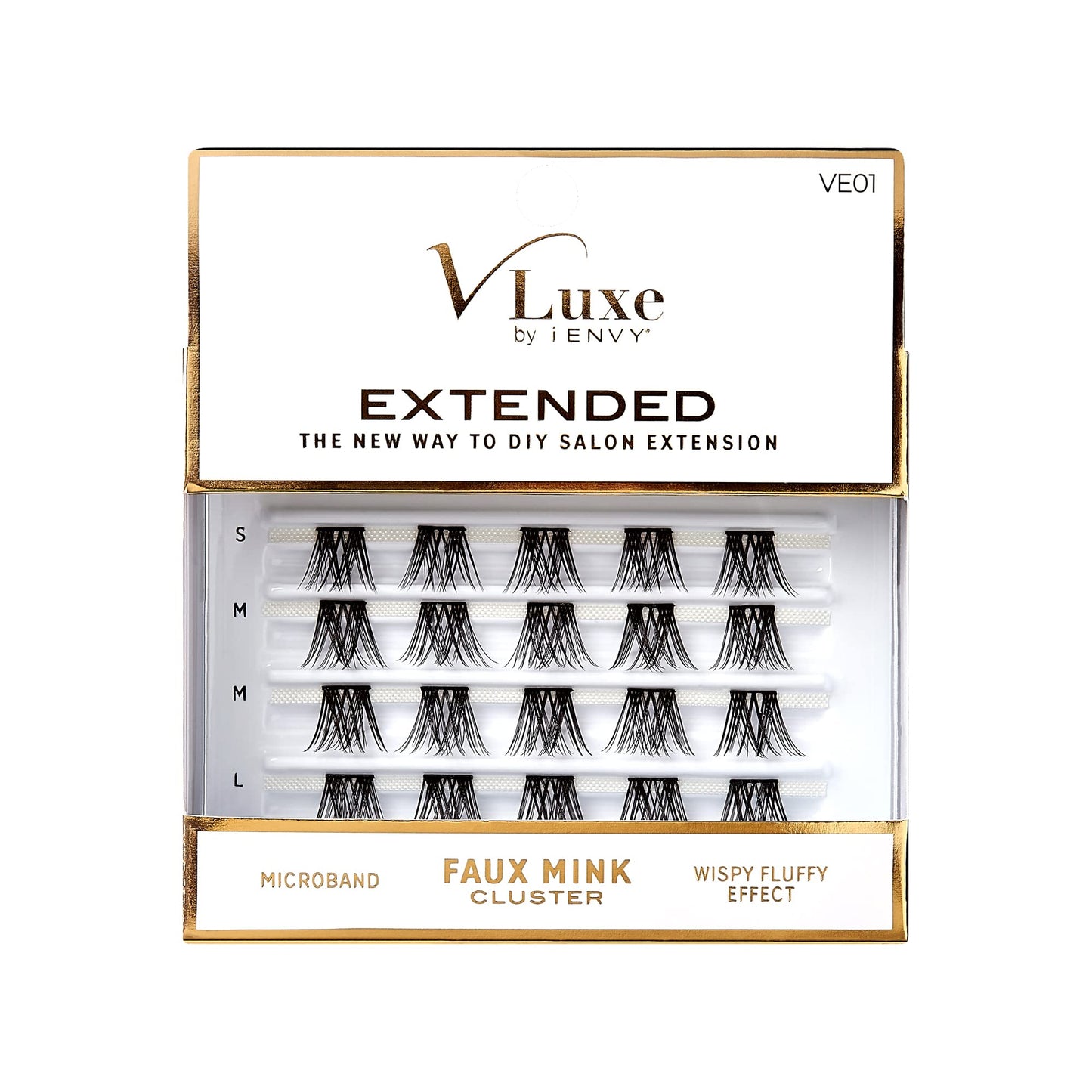 i•ENVY Extended False Eyelashes Featherlight Reusable Artificial Eyelashes Multipack Lash Clusters (Faux Mink 01) Beauty & Personal Care i•ENVY