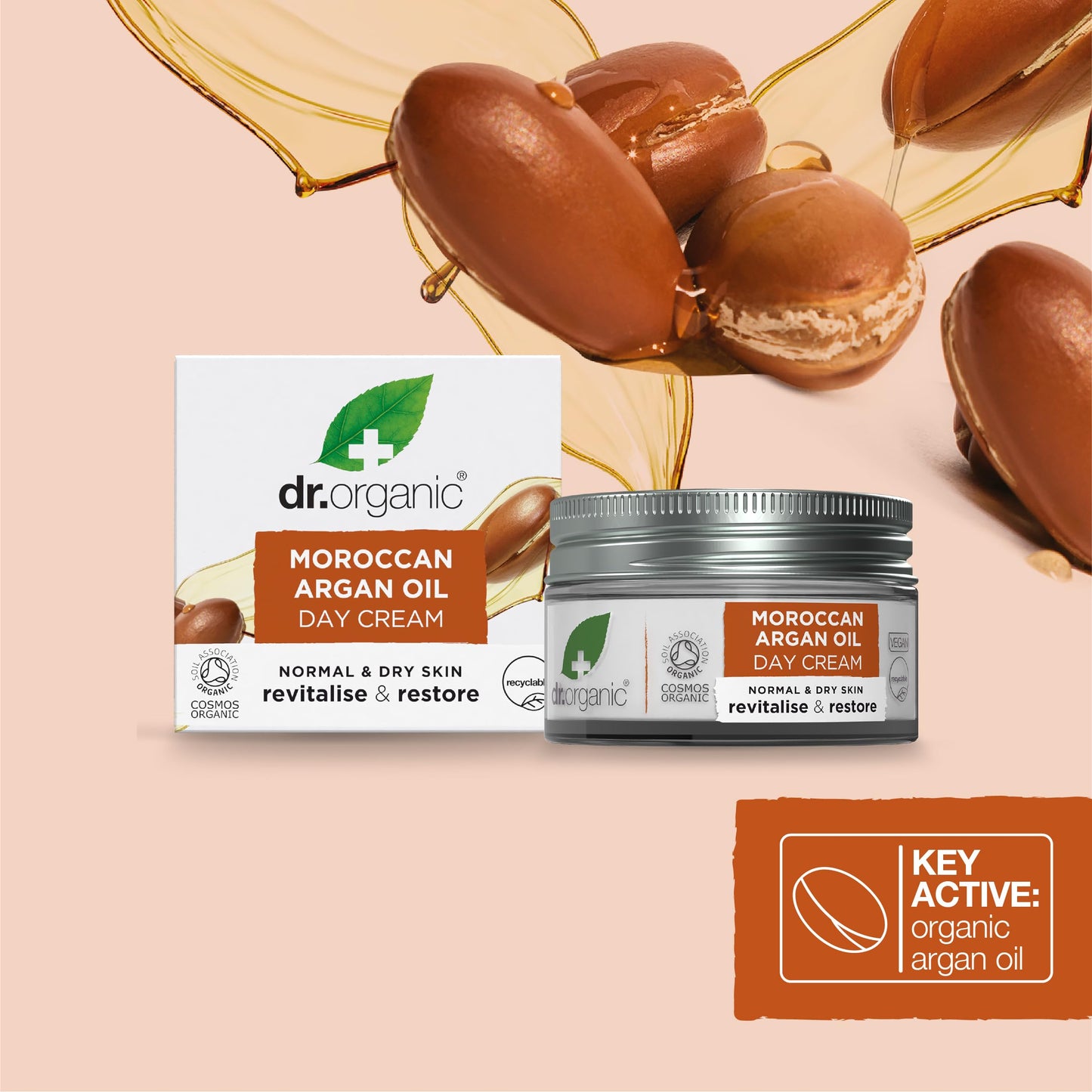 Dr. Organic Moroccan Argan Oil Day Cream | Nourishing Day Therapy Cream, For Normal to Dry Skin, Revitalizing, Vegan, Certified Organic, Curelty-Free Beauty & Personal Care Dr. Organic