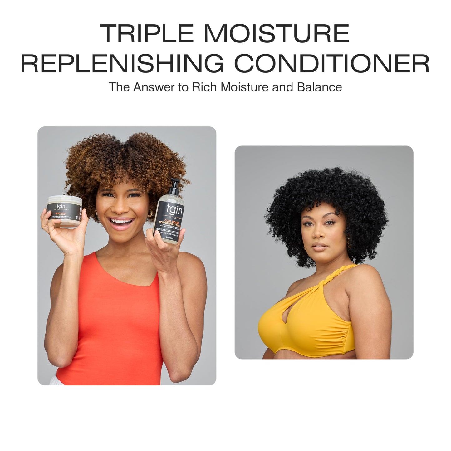 tgin Triple Moisture Replenishing Conditioner for Natural Hair - Conditioner for Women with Deep Hydration for Soft, Shiny, Manageable Curls - Easy Beauty & Personal Care Thank God It's Natural