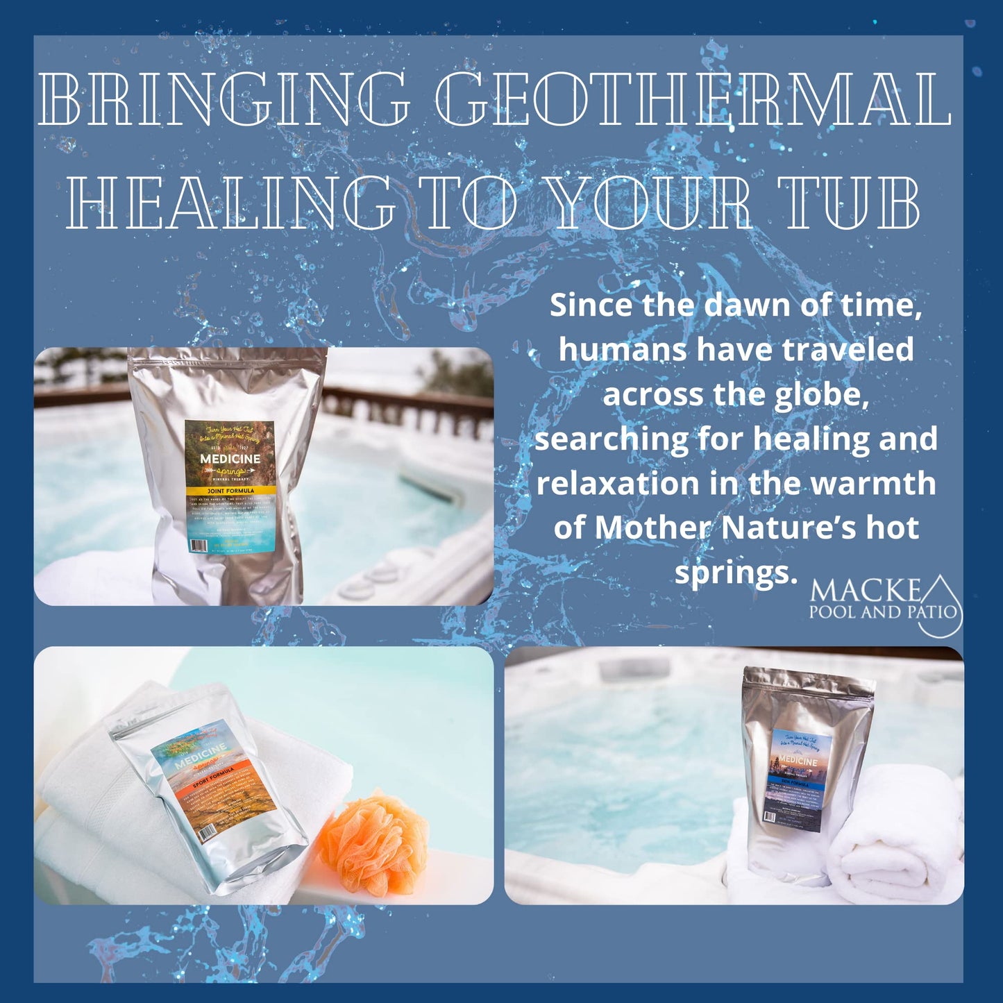 Medicine Springs Bathtub Mineral Therapy Skin (2 Soaks) Dead Sea Minerals hot Spring Soaking Collection for Healing Turn Your Bath tub into a Soaking Beauty and Personal Care Let's Get Cozy