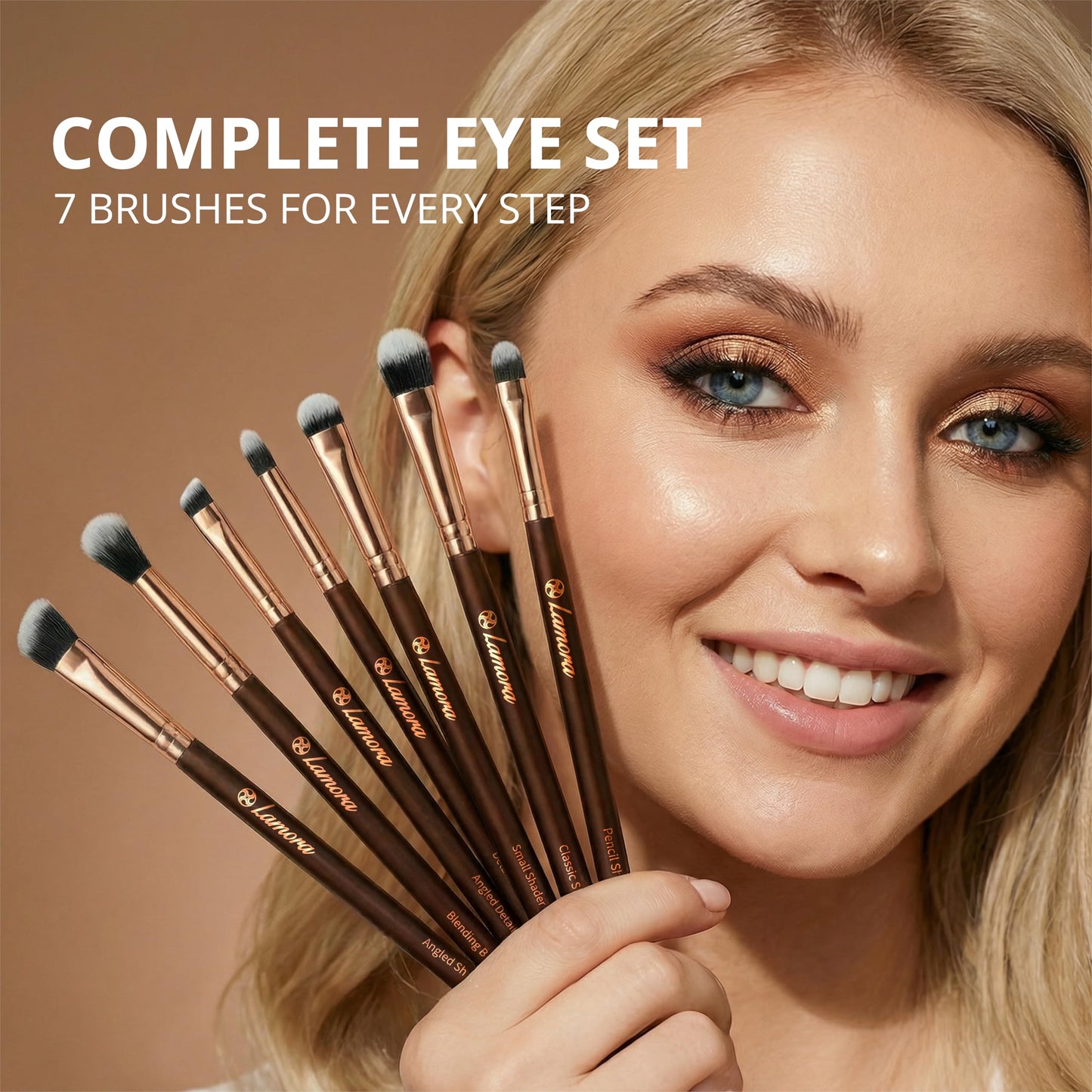 Eye Makeup Brushes Eyeshadow Brush Set - 7pcs Soft Synthetic Eyeshadow Blending Brush Kit - For Blending Eyeshadow, Eyeliner, Crease, Eyebrow - Long Beauty & Personal Care Lamora