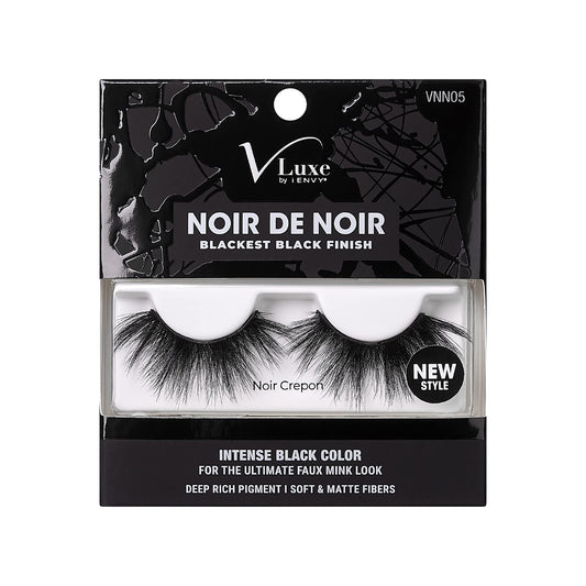 i-ENVY Noir De Noir Blackest Black Finish, Weightless Volume and Curl False Lashes (Crepon)