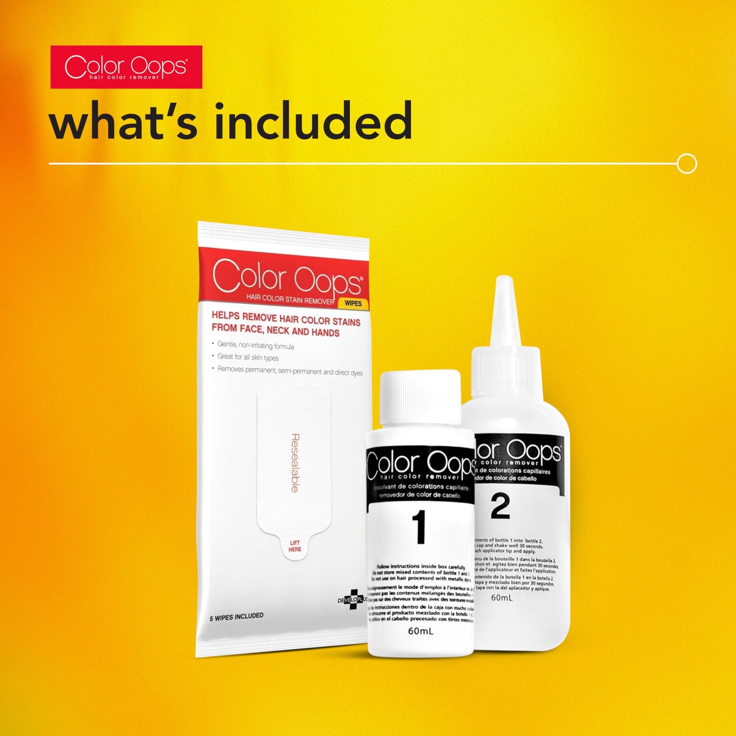 Color Oops Extra Conditioning Hair Color Remover and Remover Wipes Bundle, Gently and Safely Remove Permanent & Semi-Permanent Dye from Hair and Skin Beauty & Personal Care Color Oops