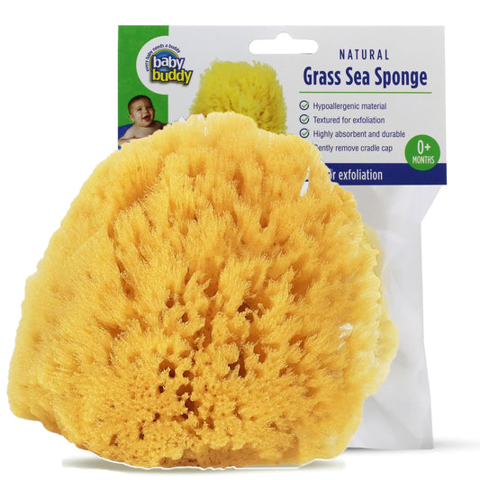 Baby Buddy Natural Baby Bath Sponge 4in Soft Grass Sea Sponge Soft on Baby's Tender Skin, Biodegradable, Hypoallergenic, Absorbent Natural Sea Sponge Beauty and Personal Care Baby Buddy