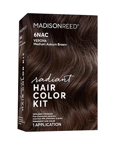 Madison Reed Radiant Hair Color Kit - 6NAC Medium Chocolate Brown with Copper-Auburn Undertones (Verona), Dimensional Gray Hair Blending Permanent Beauty & Personal Care Madison Reed