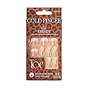 GoldFinger Press On Toenails Regular Fit White Glitter French Design, Squoval Shape, Long Lasting Nail Glue Included, Glue On Toe Nails (Perfect Beauty & Personal Care Goldfinger