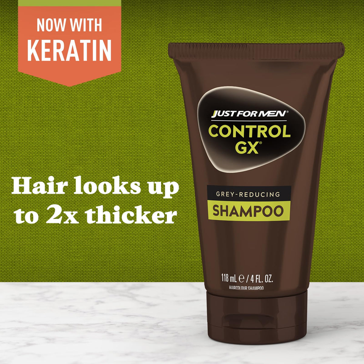 Just for Men Control GX Grey Reducing Shampoo, Gradual Hair Color with Keratin for Stronger Thicker and Healthier Looking Hair, 4 Fl Oz - Pack of 1 Beauty & Personal Care Just for Men