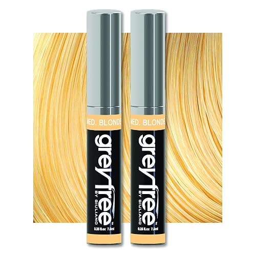 Greyfree Hair Mascara Root Touch-Up for Gray Hair | Precision Hairline Concealer for Brows & Beard | 2 Pack (MEDIUM BLONDE) Beauty & Personal Care Greyfree