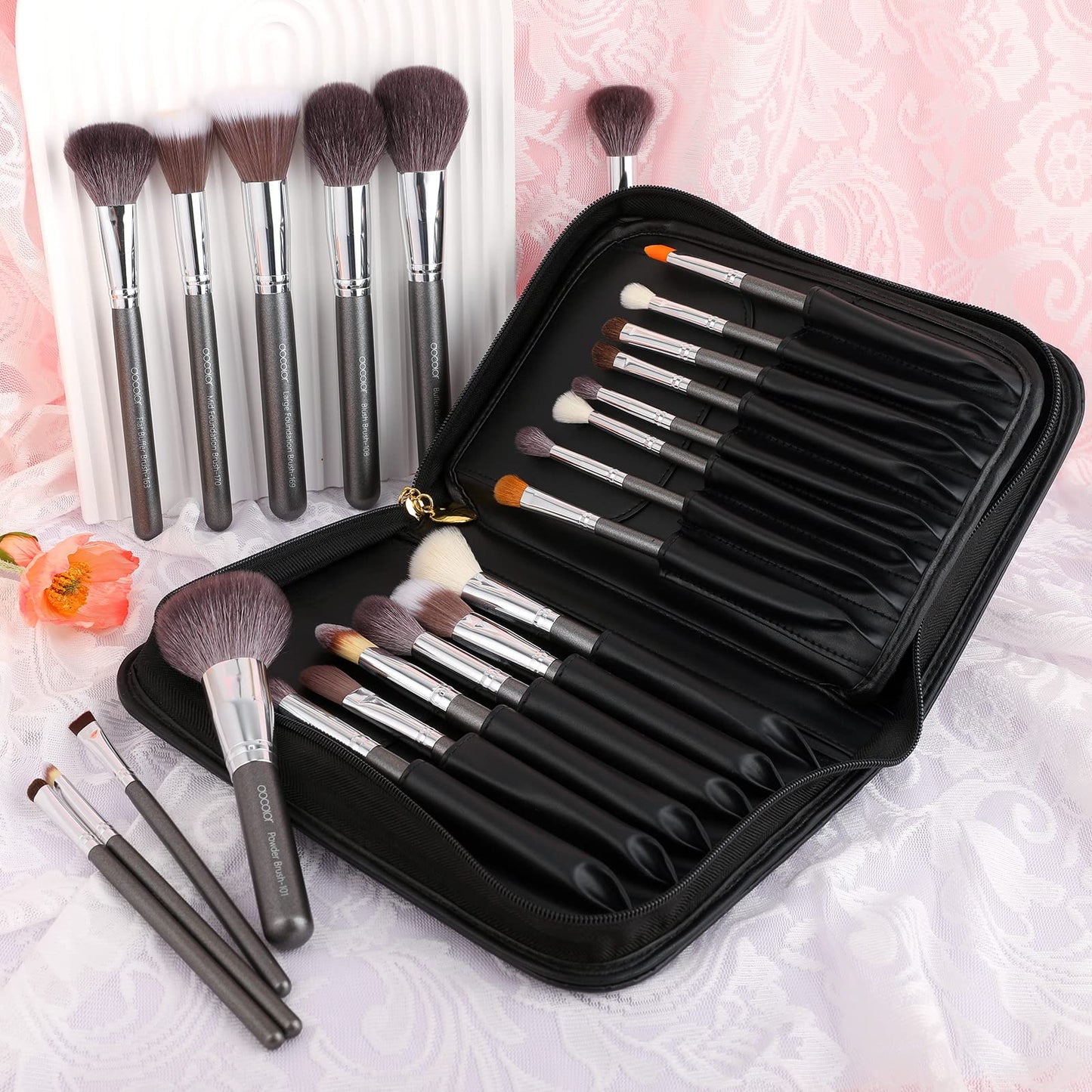 Docolor Professional Makeup Brush Set 29Pcs Makeup Brushes Valentines Day Gifts Premium Goat Synthetic Fiber Foundation Face Powder Blush Concealer Beauty & Personal Care docolor