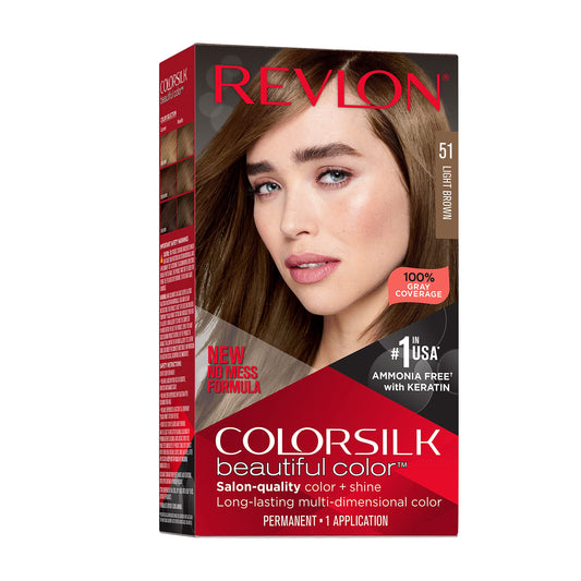 Revlon Colorsilk Beautiful Color Permanent Hair Color, Long-Lasting High-Definition Color, Shine & Silky Softness with 100% Gray Coverage, Ammonia Beauty & Personal Care REVLON