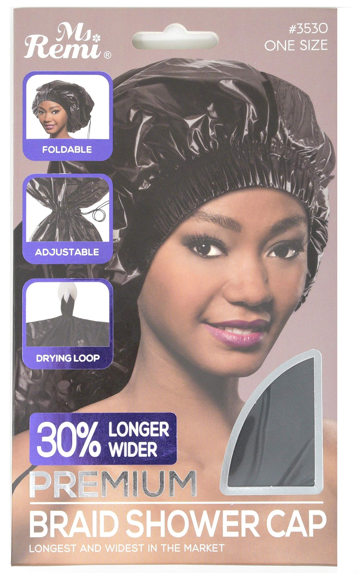 Ms Remi Premium Braid Shower Cap Black 25 inch long and 18.5 inch wide Beauty & Personal Care Annie