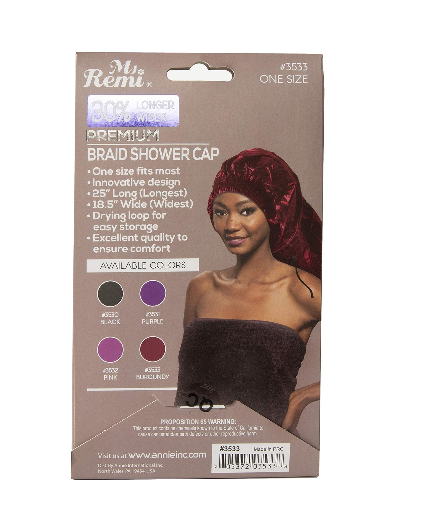 Ms Remi Premium Braid Shower Cap Burgundy 25 inch long and 18.5 inch wide Beauty & Personal Care Annie