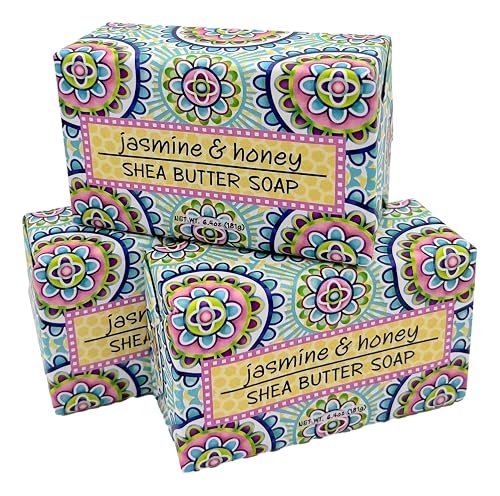 Greenwich Bay Trading Co, Jasmine and Honey Shea Butter Soap, Set of 3 Bars, 6.4 Ounces Each Beauty & Personal Care Greenwich Bay Trading Company