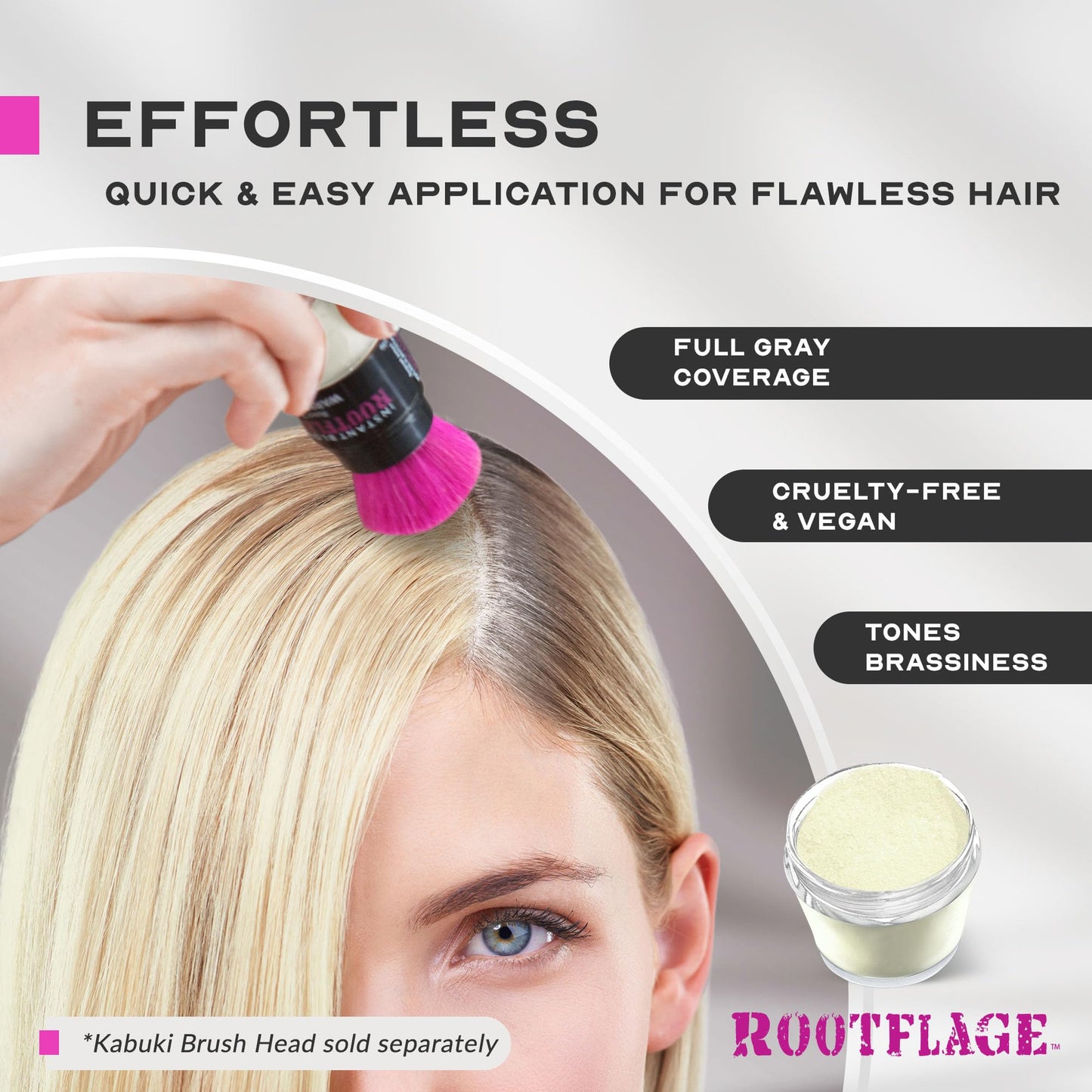 Rootflage Instant Blonde Root Touch Up - Temporary Hair Color with Thinning Hair Concealer and Brush (02 Light Blonde) Beauty & Personal Care Rootflage