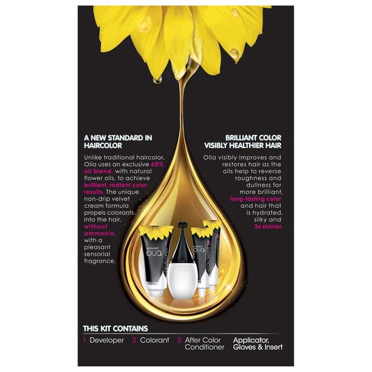 Garnier Olia Ammonia-Free Brilliant Color Oil-Rich Permanent Hair Color, 4.0 Dark Brown (1 Kit) Brown Hair Dye (Packaging May Vary) Beauty & Personal Care Garnier
