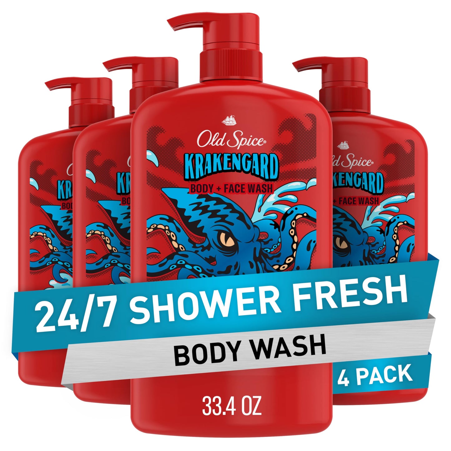 Old Spice Cleansing Body Wash for Men, 3X Defense, 24/7 Shower Fresh with Lasting Scent, 2-in-1 Body & Face Wash, Krakengard with Deep Ocean Scent Beauty & Personal Care Old Spice