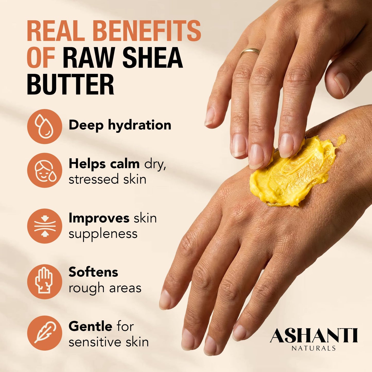Ashanti Naturals Yellow Raw Shea Butter | Unrefined African Shea Butter | Creamy Moisturizer for Easy Application - 8 oz Beauty & Personal Care Ashanti Naturals