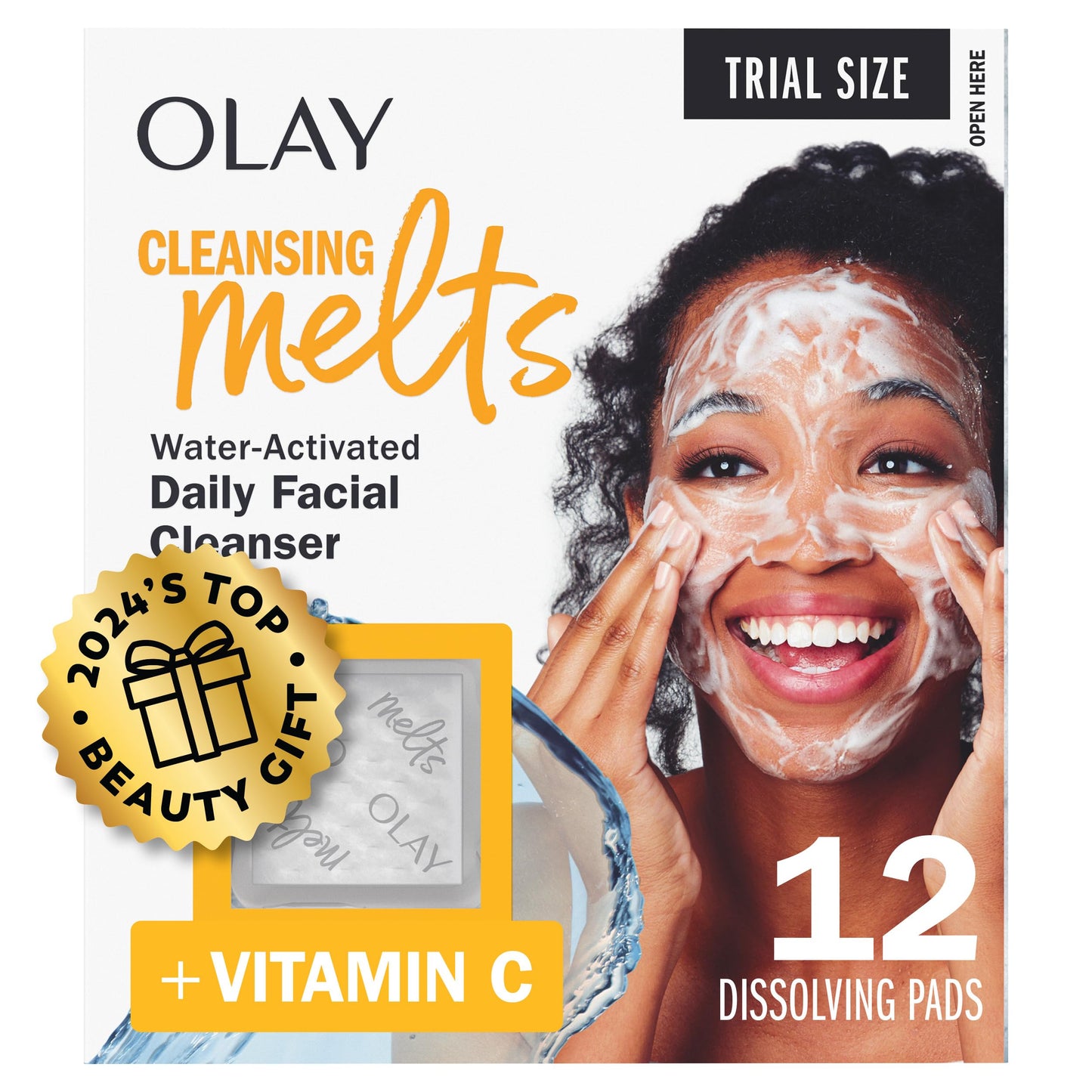 Olay Cleansing Melts + Vitamin C Face Cleanser, 12ct, Water-Activated Face Wash Cleans, Tones, and Refreshes Skin Beauty & Personal Care Olay