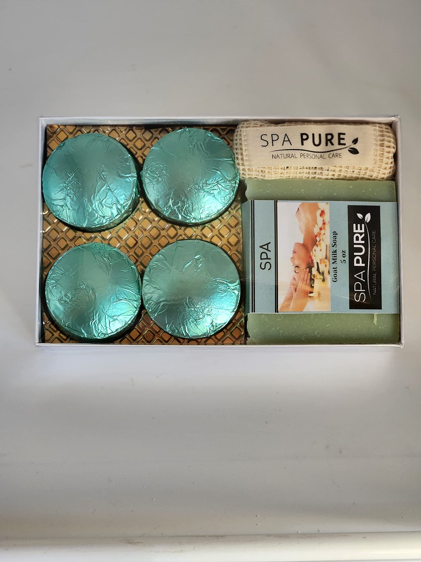 Spa Pure Aromatherapy Gift Set - Spa Bath Melts and Artisan Soap - Made in USA with Plant Based Ingredients - Cotton Soap Bag Beauty and Personal Care Spa Pure