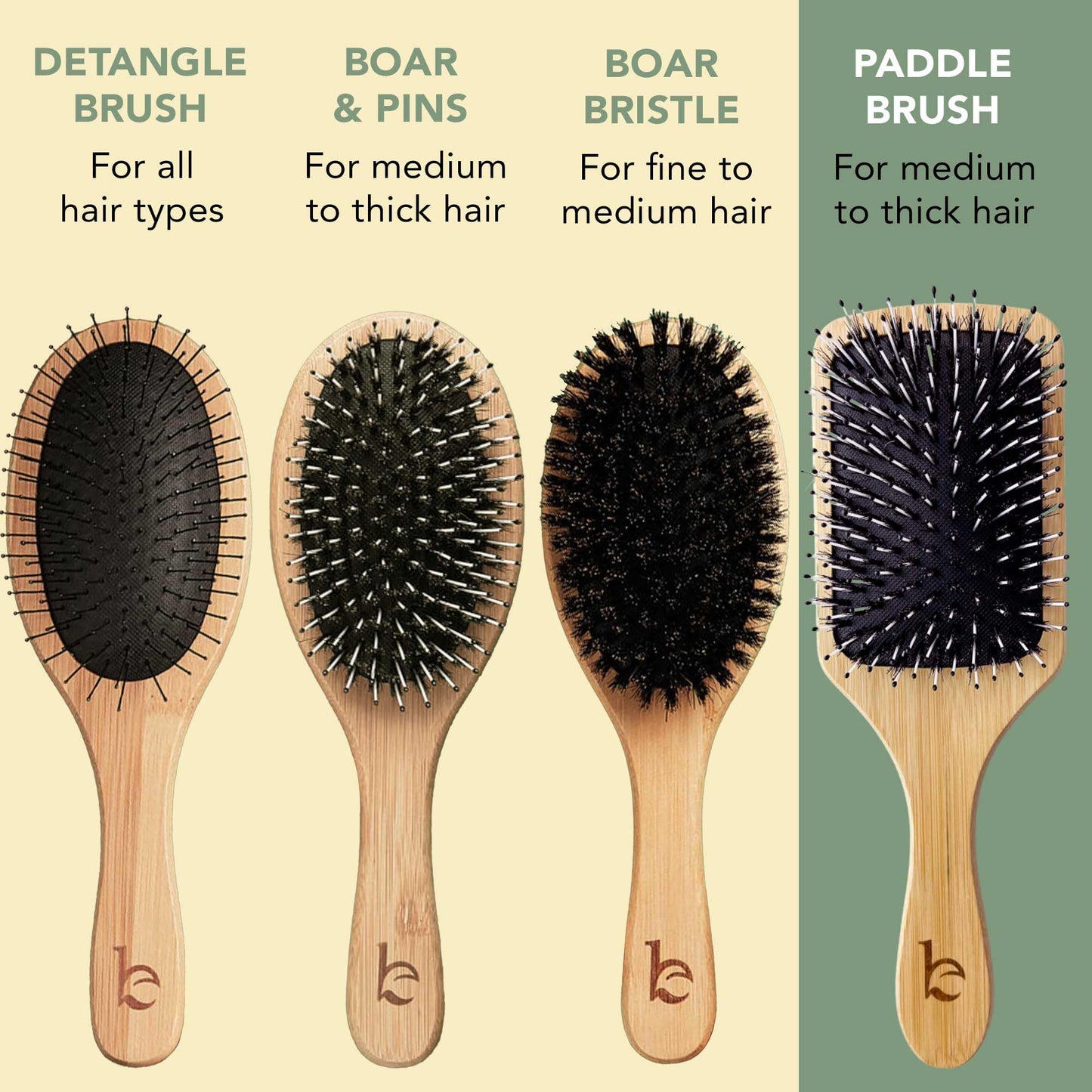 Boar Bristle Paddle Hair Brush - Smoothing Wood Brush for Thick, Curly & Wavy Hair, Detangling Natural Bristles for Women, Stimulates Scalp Beauty & Personal Care Beauty by Earth