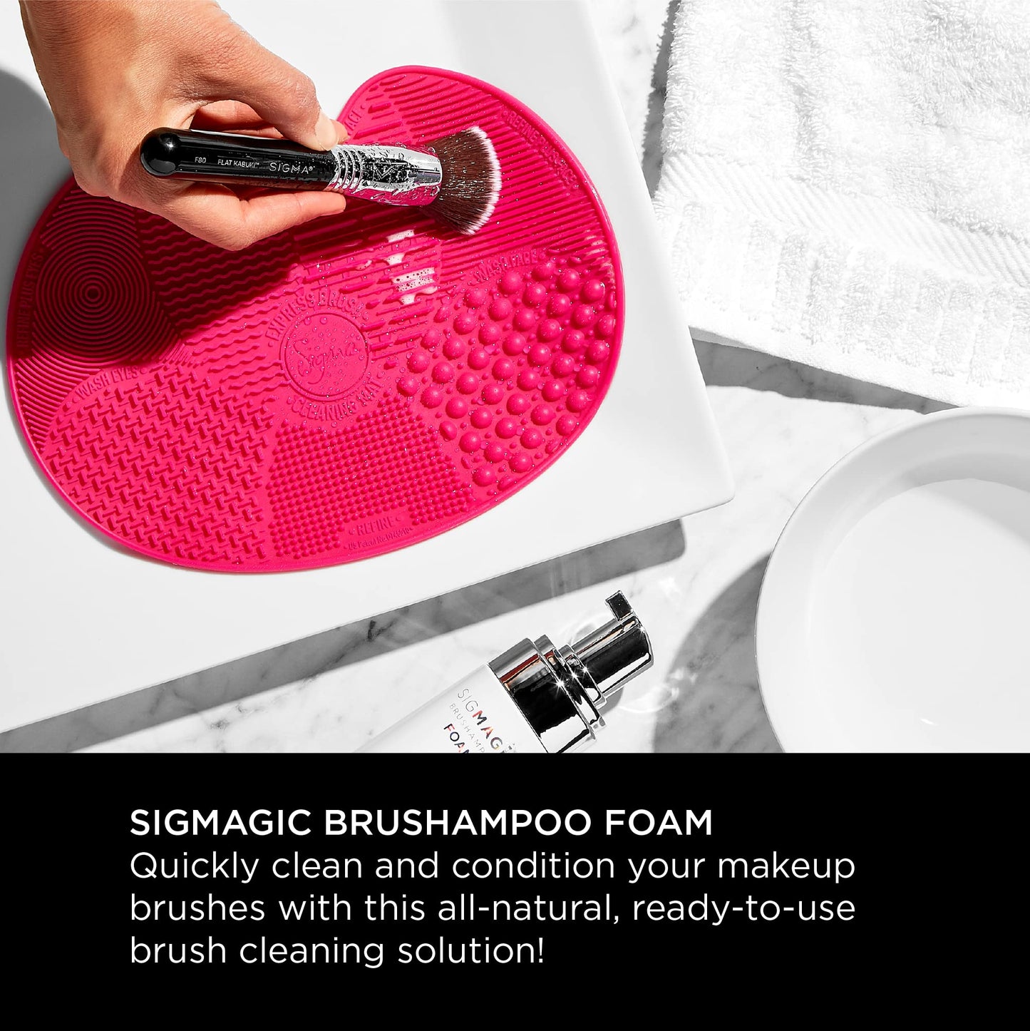 Sigma Beauty Sigmagic Foam Makeup Brush Shampoo - Makeup Brush Cleaner Solution with Professional Grade Formula to Remove Makeup Residue and Build Up Beauty & Personal Care Sigma Beauty
