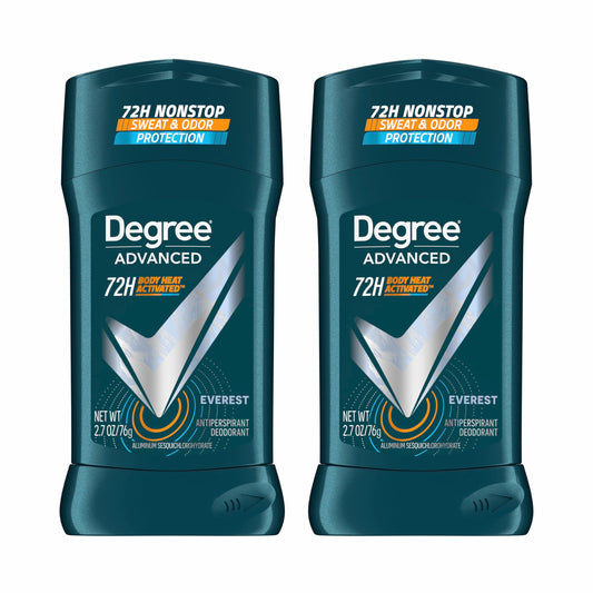 Degree Men Advanced Antiperspirant Deodorant Everest 2 Count 72-Hour Sweat and Odor Protection Antiperspirant For Men With Body Heat Activated Beauty and Personal Care Degree
