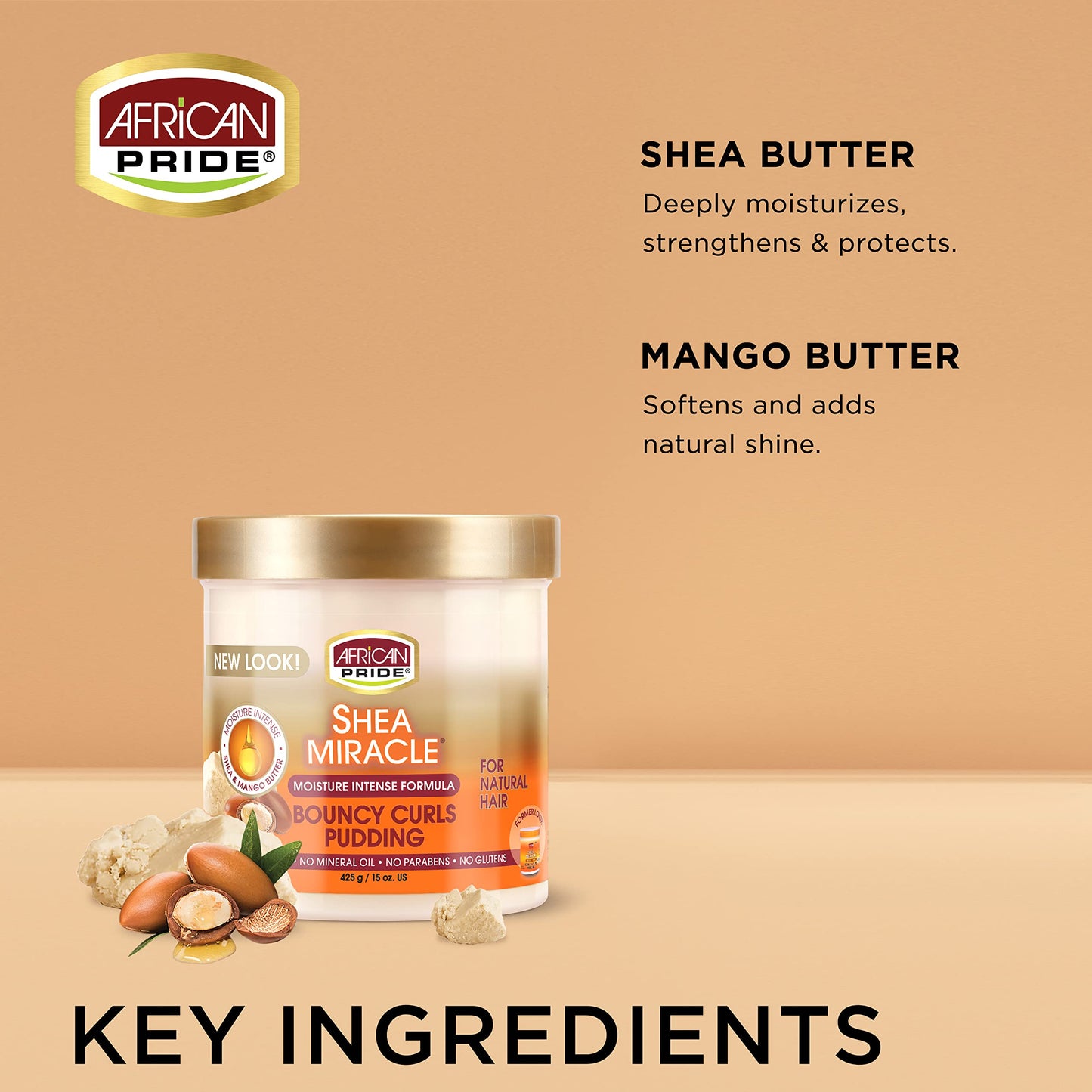 African Pride Shea Miracle Bouncy Curls Pudding - Contains Shea & African Mango Butter to Define Curls & Coils & Tame Hair Frizz, 15 Oz Beauty & Personal Care African Pride