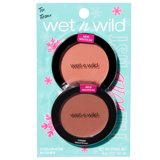 wet n wild Color Icon Blush Duo, Effortless Matte Natural Sheer Glow & Seamless Blend, Luxuriously Infused Smooth Jojoba Oil, Cruelty-Free & Vegan