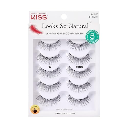 KISS Looks So Natural, False Eyelashes, 'Multipack - 03', 10mm, Includes, Easy to Apply, Reusable Lash Clusters Beauty & Personal Care KISS