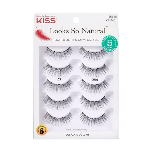 KISS Looks So Natural, False Eyelashes, 'Multipack - 03', 10mm, Includes, Easy to Apply, Reusable Lash Clusters Beauty & Personal Care KISS