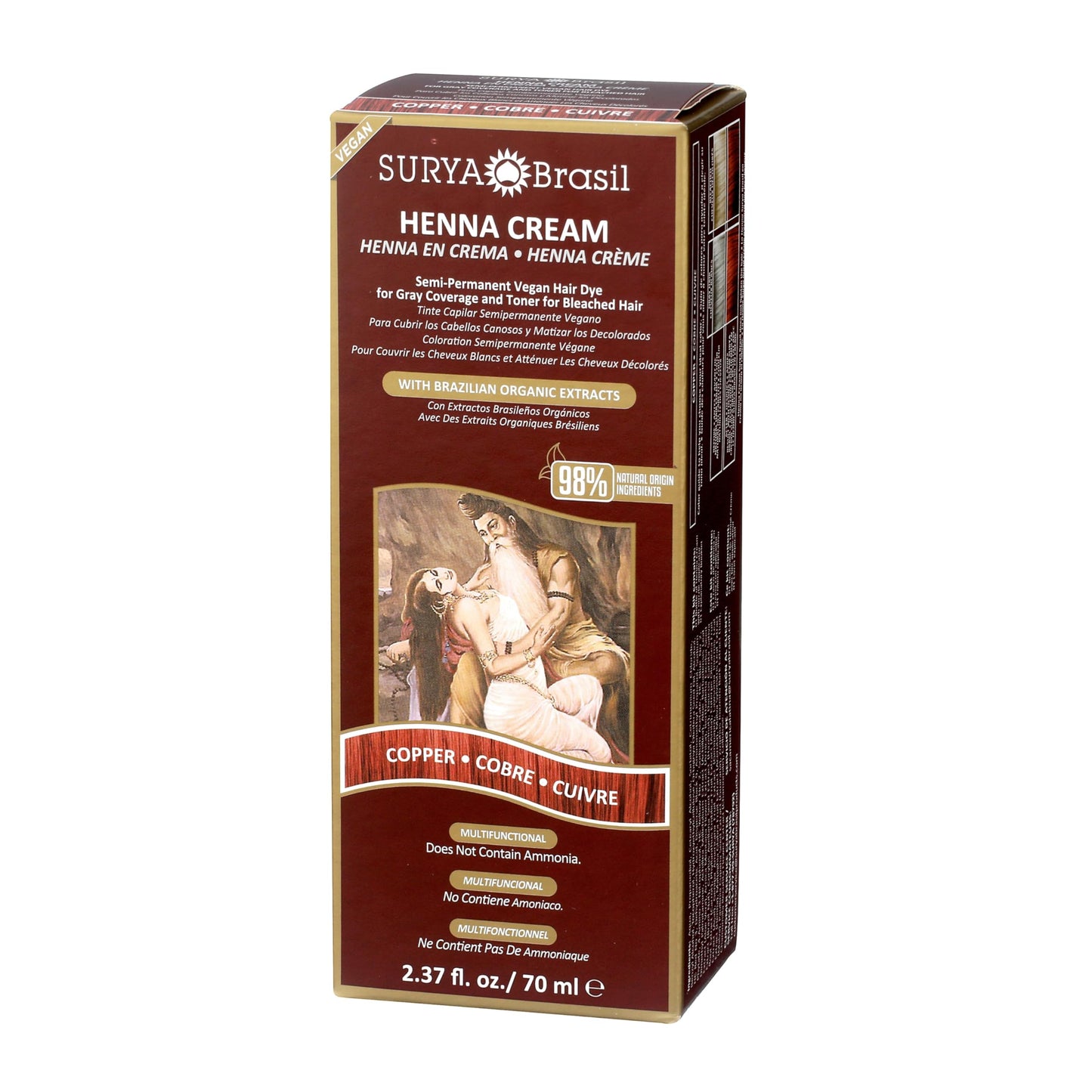 Surya Brasil Henna Cream Hair Color Treatment, Copper, 2.37 oz / 70 ml Beauty & Personal Care Surya Brasil