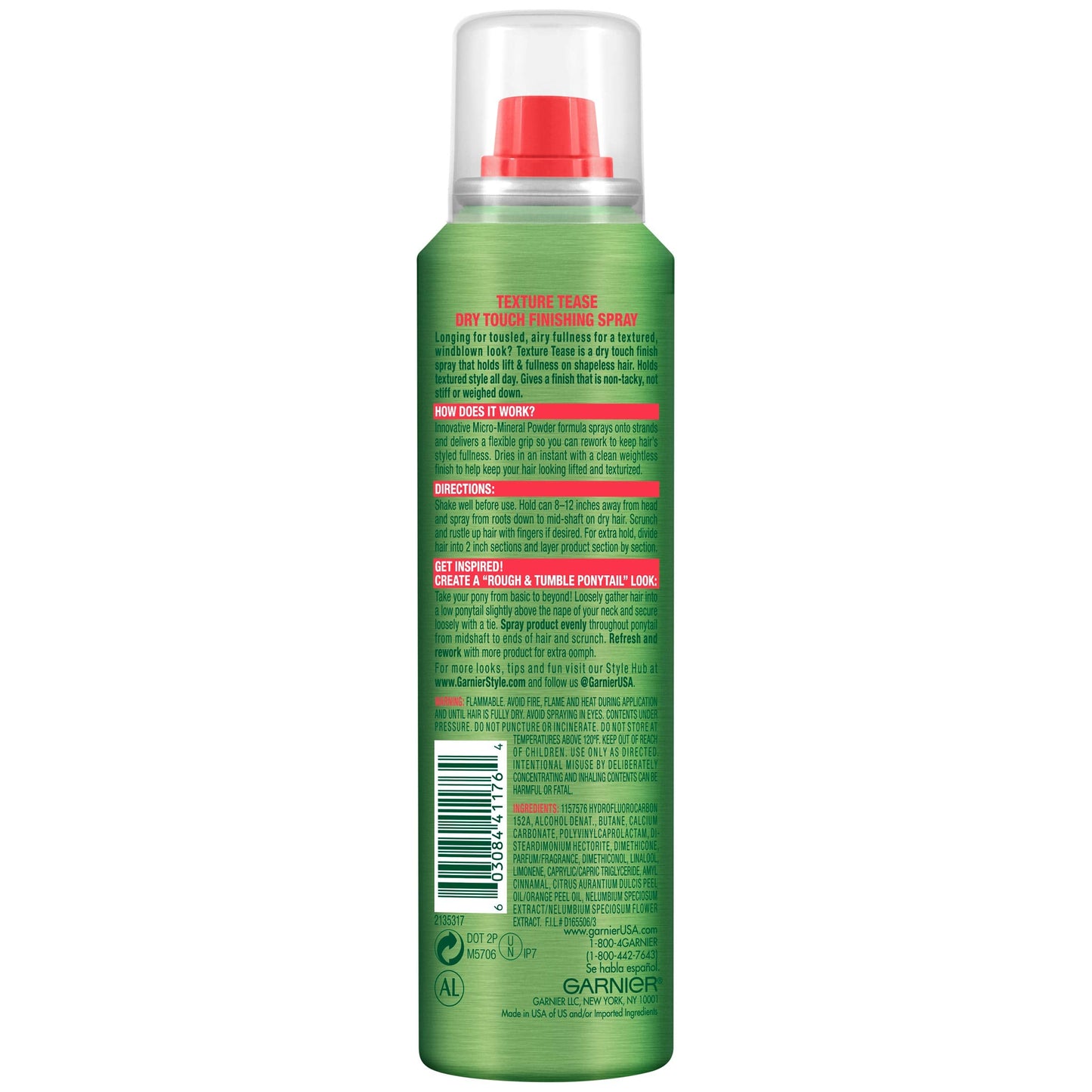 Garnier Fructis Style Texture Tease Dry Touch Finishing Spray, 3.8 Ounce (Packaging May Vary) Beauty & Personal Care Garnier