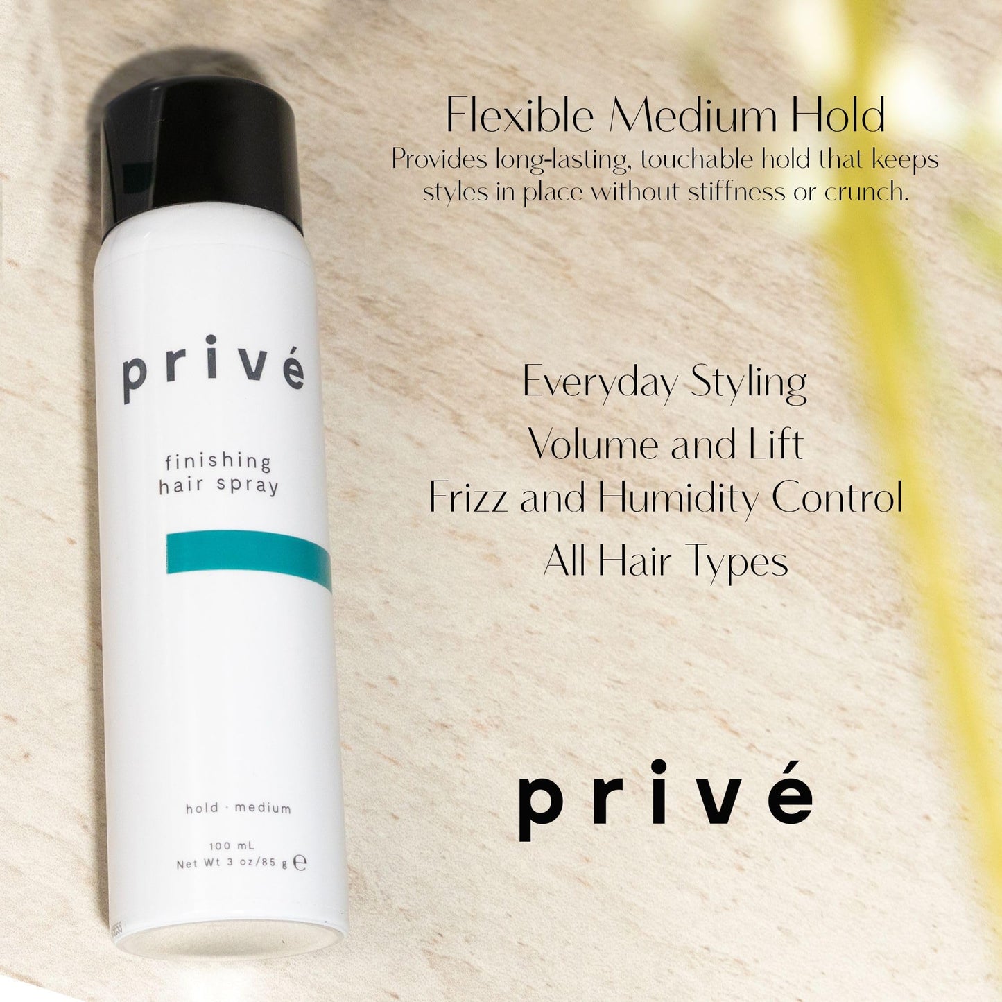 Privé Finishing Hair Spray Medium Hold - Volumizing Spray for Total Control - Perfect for Root Lift and Frizz Control Beauty & Personal Care Prive