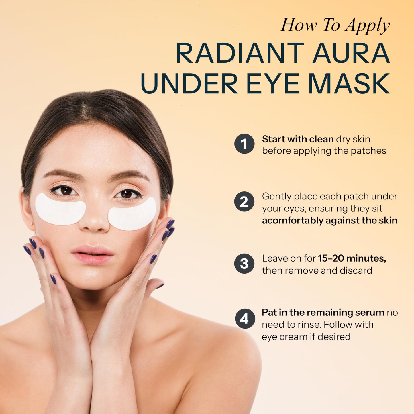 Radiant Aura Vitamin C & Vitamin E Under Eye Patches - Dermatologist Tested, Anti Aging, Korean Skin Care - Hydrates, Firms, Reduces Look Of Fine Beauty & Personal Care Radiant Aura