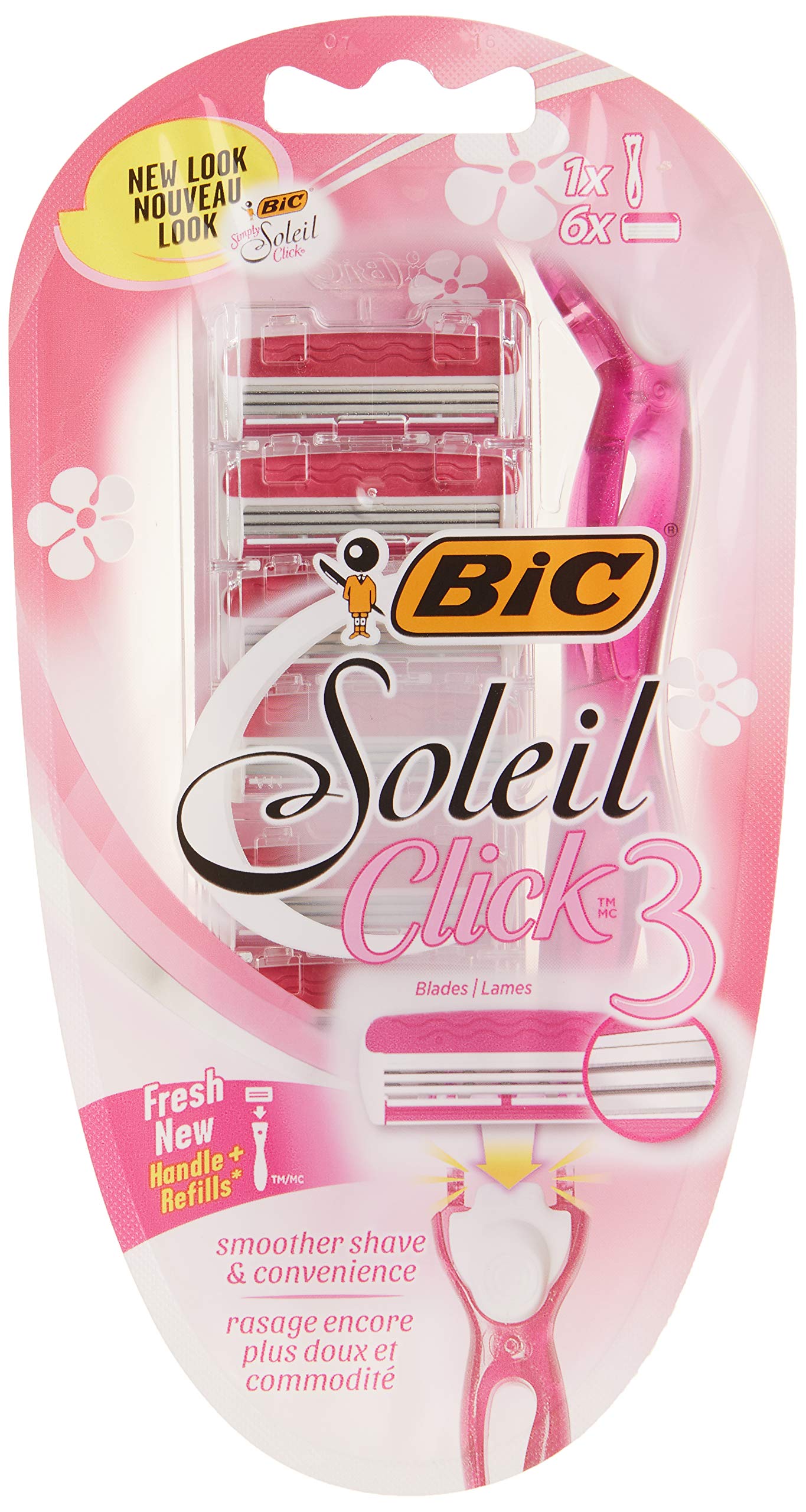 BIC Click 3 Soleil Women's Disposable Razors, 3 Blades With a Moisture Strip For a Smoother Shave, 12 Piece Razor Set Beauty & Personal Care BIC