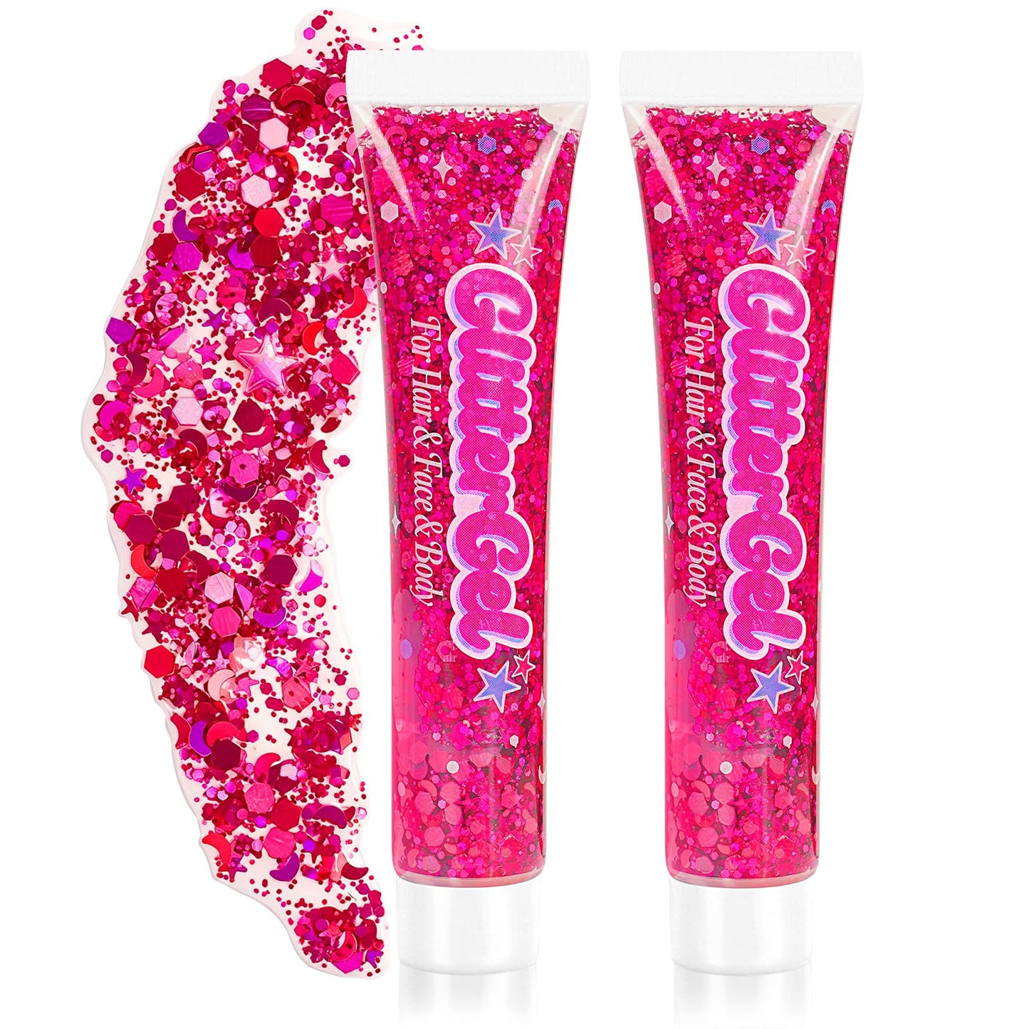 Pink Body Glitter Gel(18ml*2),Self-Adhesive Cosmetic Glitter for Women Kids Beauty & Personal Care Bwhrmt