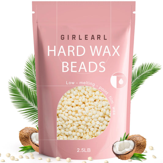 GIRLEARLE 2.5lb Wax Beads for Hair Removal, Brazilian Bikini Hard Wax for Sensitive Skin, Hard Wax beads Perfect for Full Body Eyebrow, Facial, Beard Beauty and Personal Care GIRLEARLE