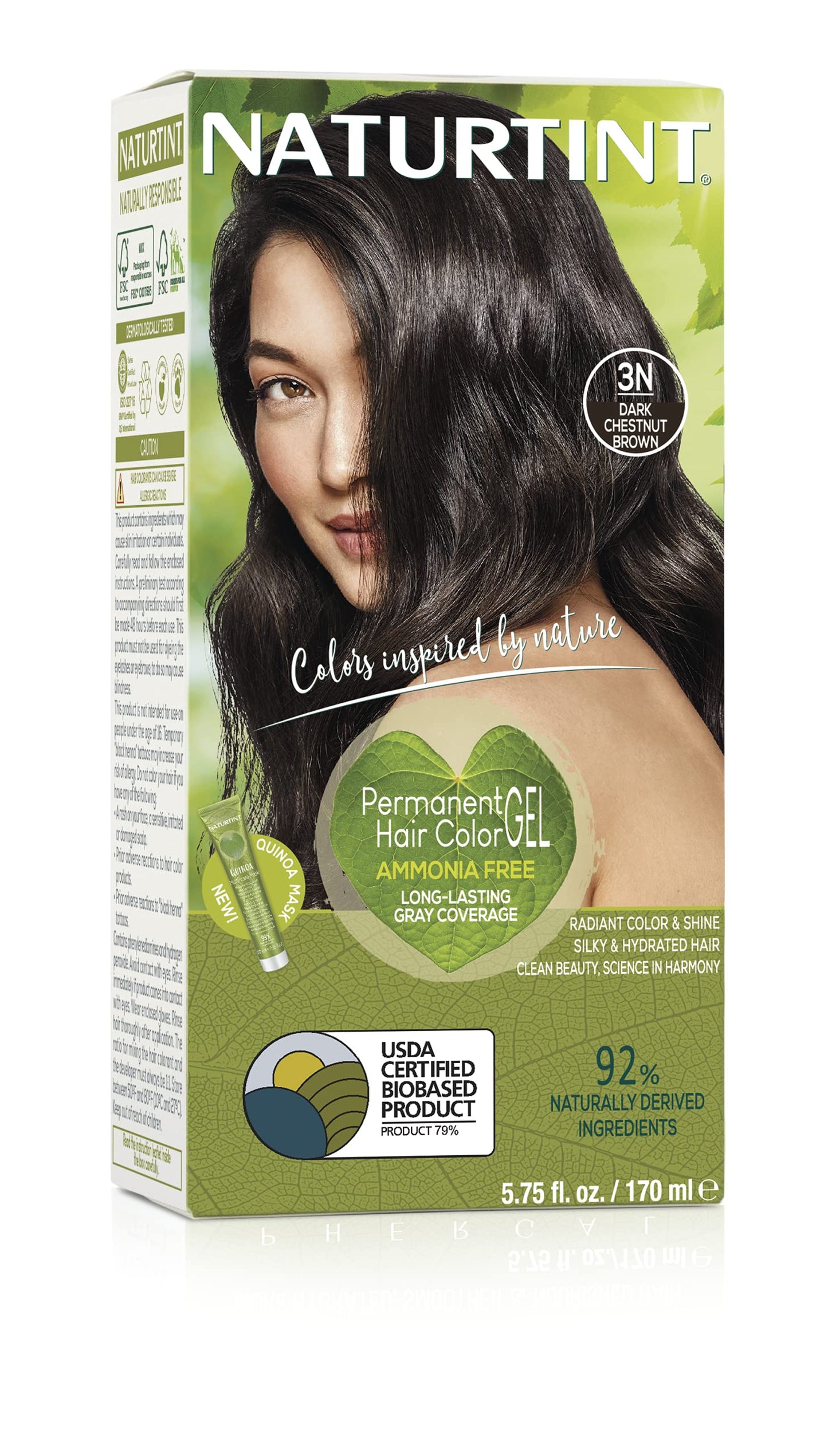 Permanent Hair Color - 3N, Dark Chestnut Brown, 5.45 oz (4 units Multi-Pack) Beauty & Personal Care Naturtint