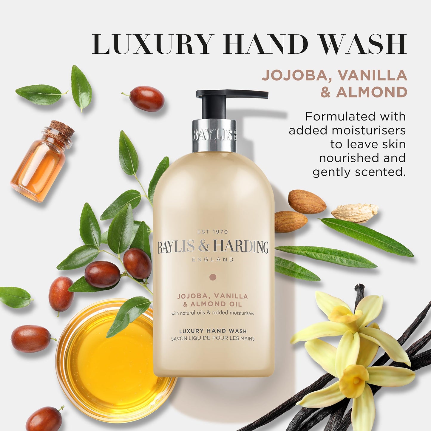 Baylis & Harding Jojoba, Silk & Almond Oil 16.9 Ounces Hand Wash, Pack Of 3 Beauty & Personal Care Baylis & Harding