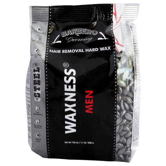 Waxness Barbero Steel Hard Wax Beads 1.1 lb (500 g) - Stripless Hard Wax for Men’s Grooming, Effective on Coarse Hair, Smooth Application Beauty and Personal Care Waxness